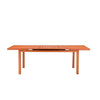 Meta 95 Inch Extendable Dining Table Orange Aluminum Frame Plank Top By Casagear Home BM287738