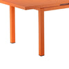 Meta 95 Inch Extendable Dining Table Orange Aluminum Frame Plank Top By Casagear Home BM287738