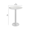 Keli 43 Inch Outdoor Bar Table White Aluminum Frame Foldable Design By Casagear Home BM287742