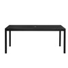 Fifi 71 Inch Outdoor Dining Table Polyresin Top Black Aluminum Frame By Casagear Home BM287759