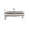 Billy 65 Inch Modern Outdoor Sofa Gray Aluminum Frame Fabric Cushions By Casagear Home BM287770