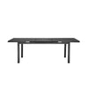 Meta 95 Inch Extendable Dining Table Gray Aluminum Frame Plank Style Top By Casagear Home BM287779