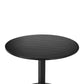 Keli 35 Inch Round Dining Table Black Aluminum Frame Foldable Design By Casagear Home BM287780