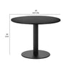 Keli 35 Inch Round Dining Table Black Aluminum Frame Foldable Design By Casagear Home BM287780