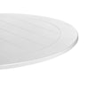 Keli 35 Inch Round Dining Table White Aluminum Frame Foldable Design By Casagear Home BM287782