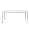 Fifi 71 Inch Outdoor Dining Table, Polyresin Top, White Aluminum Frame By Casagear Home