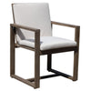 Neji 24 Inch Dining Chair, Burnt Brown Eucalyptus Wood Frame, Thick Cushion By Casagear Home