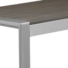 Kili 35 Inch Coffee Table Polyresin Surface White Gray Aluminum Frame By Casagear Home BM287844