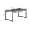 Kili 35 Inch Coffee Table Polyresin Surface White Gray Aluminum Frame By Casagear Home BM287844