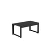 Kili 35 Inch Coffee Table Polyresin Surface Jet Black Aluminum Frame By Casagear Home BM287846