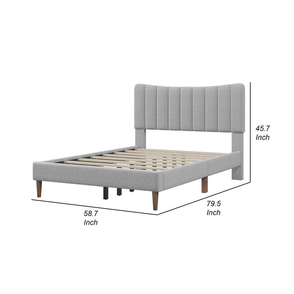 Tripp Modern Full Platform Bed Frame with Channel Tufted Headboard Gray By Casagear Home BM287872