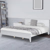 Grant Modern Queen Platform Bed with Slats and Headboard, Classic White By Casagear Home