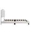 Cody King Size Platform Bed with Diamond Button Tufted Headboard Beige By Casagear Home BM287890