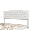 Cody King Size Platform Bed with Diamond Button Tufted Headboard Beige By Casagear Home BM287890