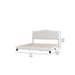 Cody King Size Platform Bed with Diamond Button Tufted Headboard Beige By Casagear Home BM287890