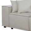 Kenzo 76 Inch Modular Loveseat with Pillows and Padded Seats Beige Fabric By Casagear Home BM287933