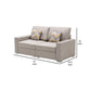 Meg 67 Inch Modern Loveseat with Throw Pillows Adjustable Height Beige By Casagear Home BM287956