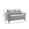 Odin 60 Inch Modern Loveseat Tufted Cushions Light Gray Velvet Upholstery By Casagear Home BM287964