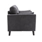 Otto 57 Inch Loveseat Throw Pillows Padded Cushions Dark Gray Velvet By Casagear Home BM287968