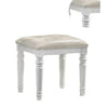 Kya 20 Inch Vanity Stool with Tufted Vegan Faux Leather Seat Glam Ivory By Casagear Home BM287979