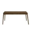 Nick 66 Inch Modern Dining Table Rubberwood Angled Legs Walnut Brown By Casagear Home BM288004