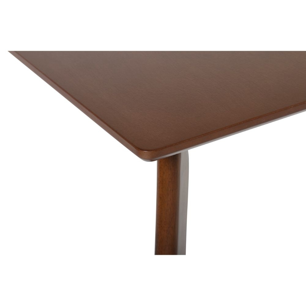 Bev 47 Inch Modern Dining Table Sleek Rubberwood Frame Dark Walnut Brown By Casagear Home BM288006