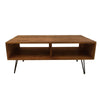 42 Inch Modern Cocktail Coffee Table with Open Compartments Brown Wood Top By Casagear Home BM288102