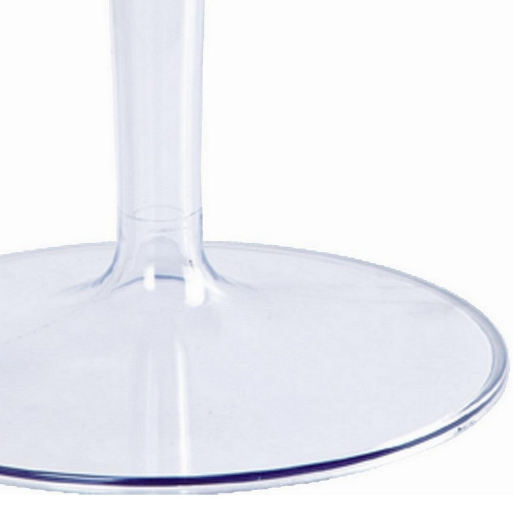 20 Inch Modern Side Accent Table Clear Round Tabletop and Tapered Base By Casagear Home BM288113