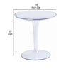 20 Inch Modern Side Accent Table Clear Round Tabletop and Tapered Base By Casagear Home BM288113