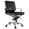 Elle 20 Inch Low Back Swivel Office Chair, Cushioned, Rolling Wheels, Black By Casagear Home