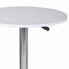 34-44 Inch Classic Bar Table Adjustable Height Stainless Steel Base White By Casagear Home BM288191