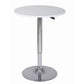 34-44 Inch Classic Bar Table, Adjustable Height Stainless Steel Base, White By Casagear Home