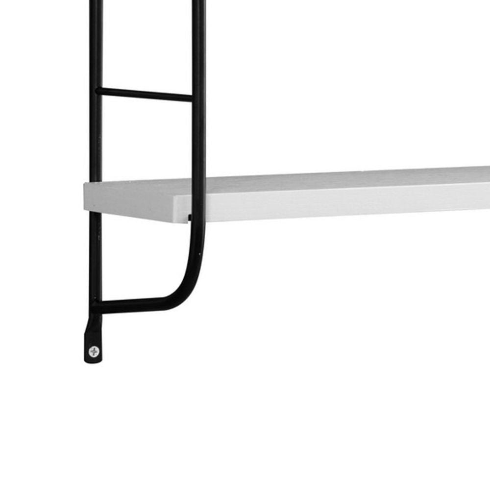 Cox 47 Inch Two Tier Wall Mounted Metal Shelf 5 Adjustable Heights White By Casagear Home BM293554