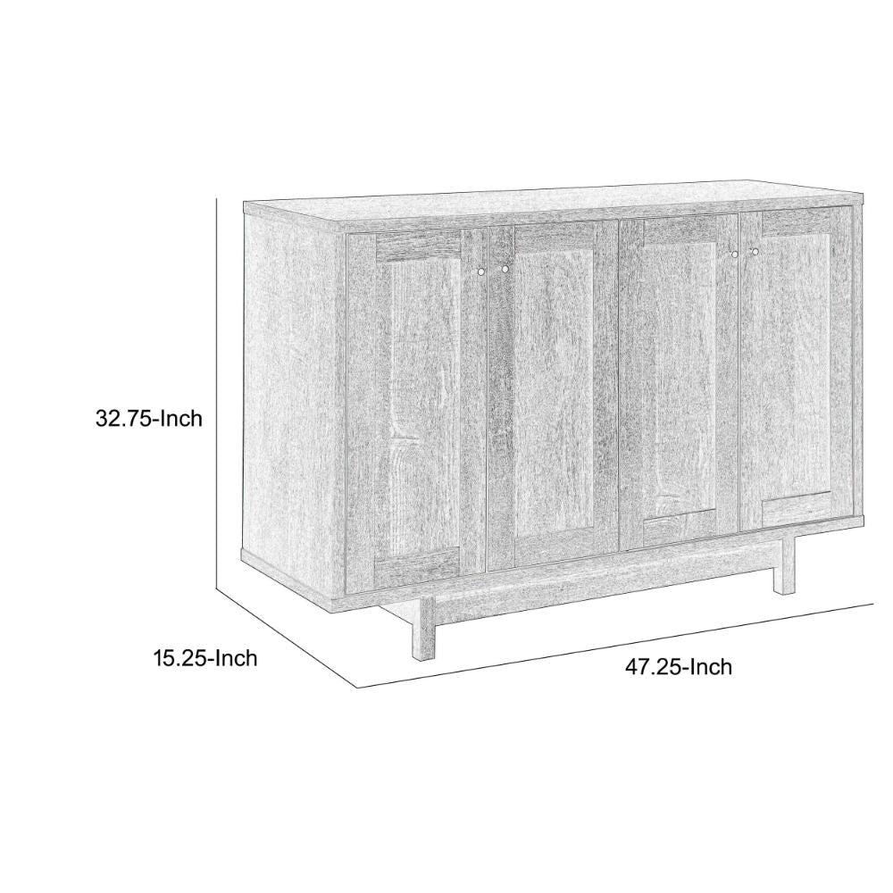 47 Inch Serving Cabinet Buffet Sideboard Console 4 Doors 6 Shelves Gray By Casagear Home BM293558