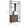 Viola 71 Inch Modern Display Cabinet with 7 Shelves Metal Frame Brown By Casagear Home BM293570