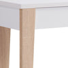 34 Inch Console Table with Drawer and Shelf Tapered Legs White Brown By Casagear Home BM293581