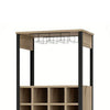 Isa 71 Inch Standing Bar Cabinet 16 Cubbies Natural Brown Wood Finish By Casagear Home BM293716