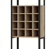 Isa 71 Inch Standing Bar Cabinet 16 Cubbies Natural Brown Wood Finish By Casagear Home BM293716