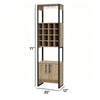 Isa 71 Inch Standing Bar Cabinet 16 Cubbies Natural Brown Wood Finish By Casagear Home BM293716