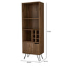 Ash 71 Inch Bar Cabinet 2 Shelves 6 Cubbies Hairpin Legs Mahogany Brown By Casagear Home BM293743