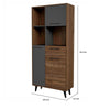 Ruby 63 Inch Tall Freestanding Bookcase Drawer and 3 Cabinets Brown By Casagear Home BM293744