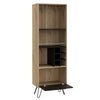 Ash 71 Inch Bar Cabinet 2 Shelves 6 Cubbies Hairpin Legs Walnut Brown By Casagear Home BM293754