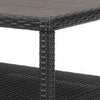 Coco 46 Inch Modern Patio Coffee Table with Shelf Wicker Frame Espresso By Casagear Home BM293756