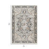 Cal 8 x 10 Area Rug Persian Inspired Medallion Print Soft Gray Polyester By Casagear Home BM293995