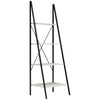 Gem 71 Inch Leaning Bookcase, Angled Ladder Design, Black Metal Frame By Casagear Home