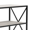 Gem 40 Inch Console Sideboard Table 3 Shelves X Side Accents Black Metal By Casagear Home BM294002