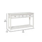 50 Inch Sofa Console Table 3 Drawers and Open Shelf Classic White FInish By Casagear Home BM294051