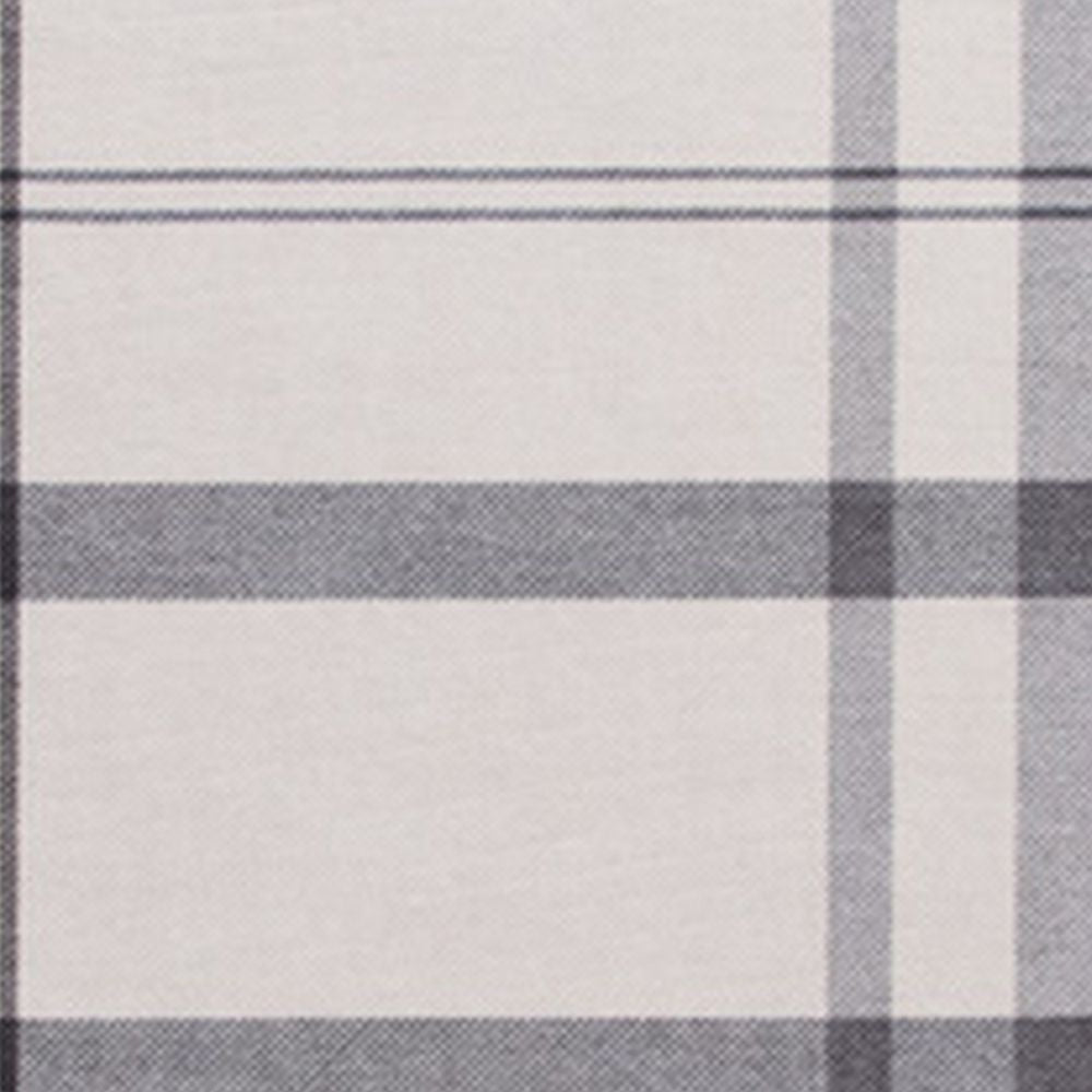 Kay 5 x 7 Area Rug Classic Plaid Print Soft Gray and White Polyester By Casagear Home BM294058