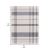 Kay 5 x 7 Area Rug Classic Plaid Print Soft Gray and White Polyester By Casagear Home BM294058