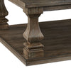 Classic 54 Inch Coffee Table Baluster Legs Spacious Top Weathered Gray By Casagear Home BM294074